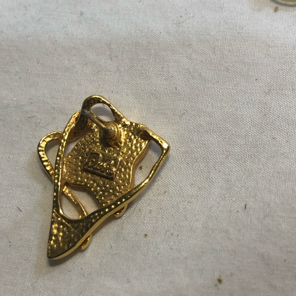 Vintage Costume Gold toned Jewellery, Purple accents , with matching earrings - Picture 8 of 11